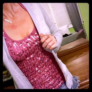 🦋 pick 5/$25!  Ll曆Pink sparkle racer back tank